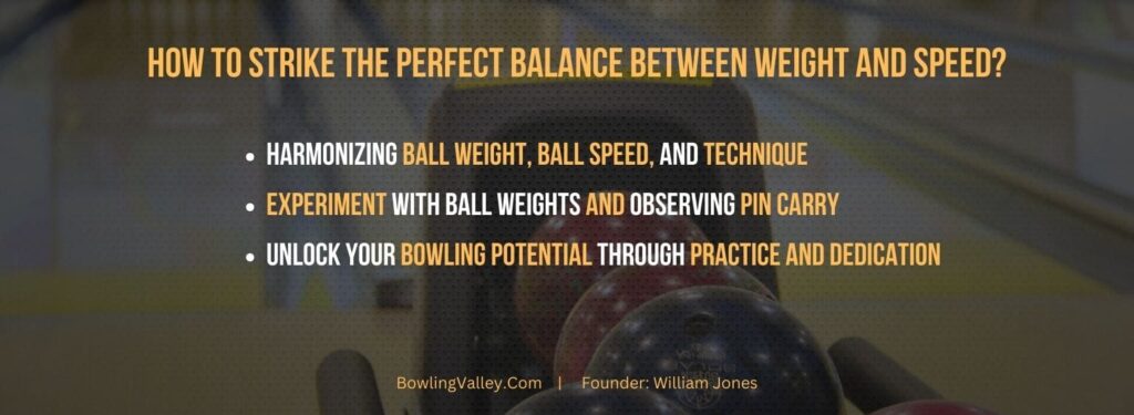 Bowling Ball Weight vs Speed